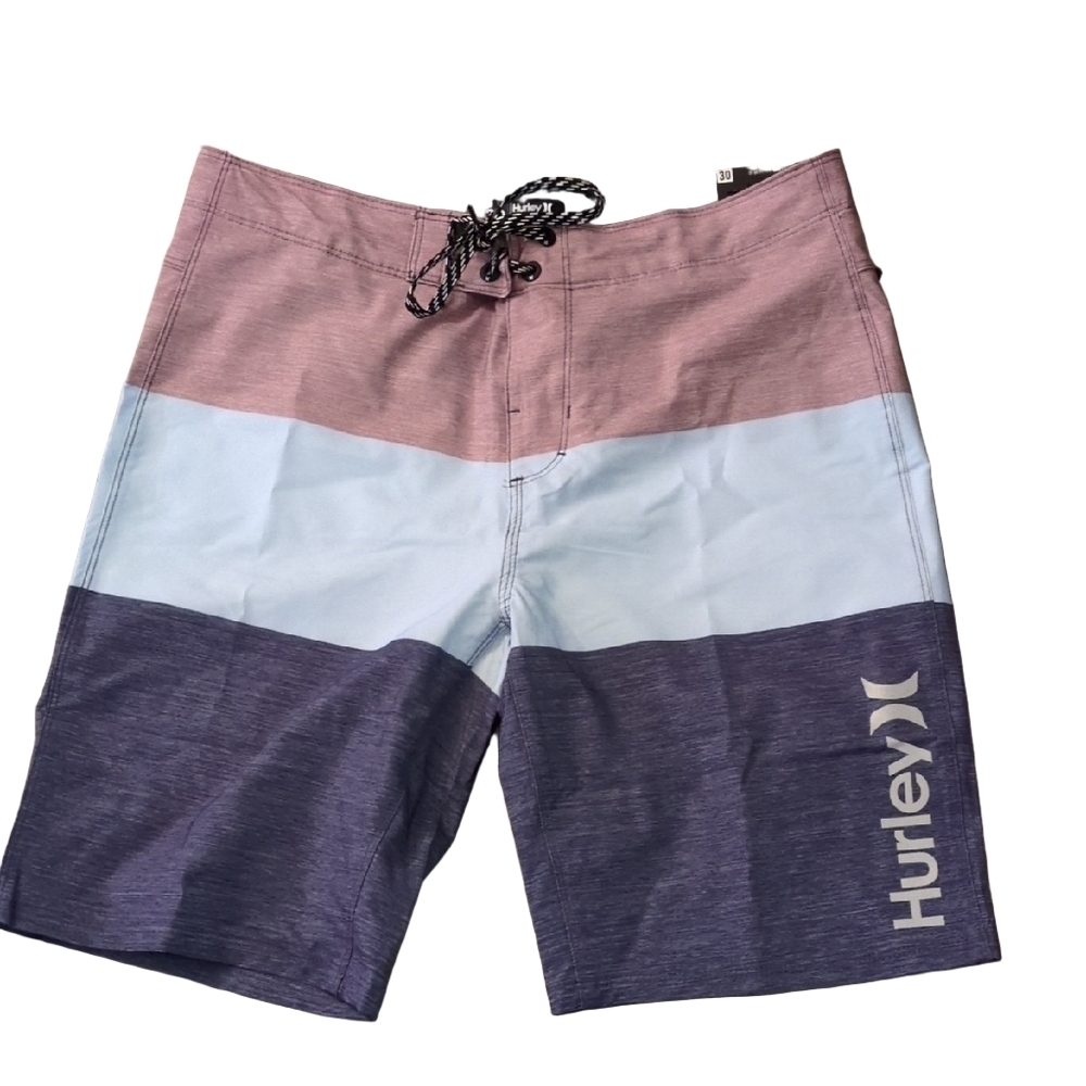Hurley Color Blocked Board Shorts Diffused Blue Size 30